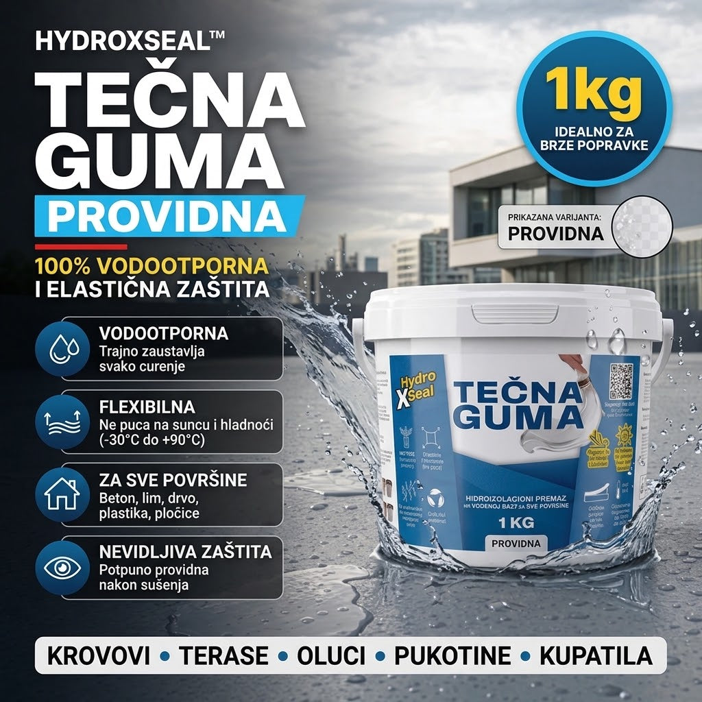 Vodootporna guma 1kg (HydroXseal) – Savršena Zaštita, Bez Promene Izgleda 50% POPUSTA